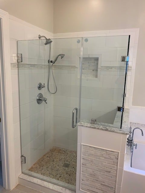 15 Shower Doors To Inspire Your Bathroom Remodel Century - Shower With Half Wall And Glass Door