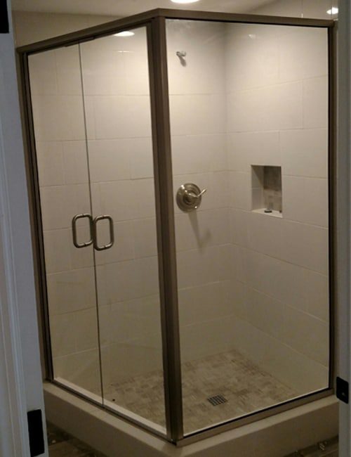 Framed shower doors are usually made with thinner tempered glass, which helps make them the most affordable option.