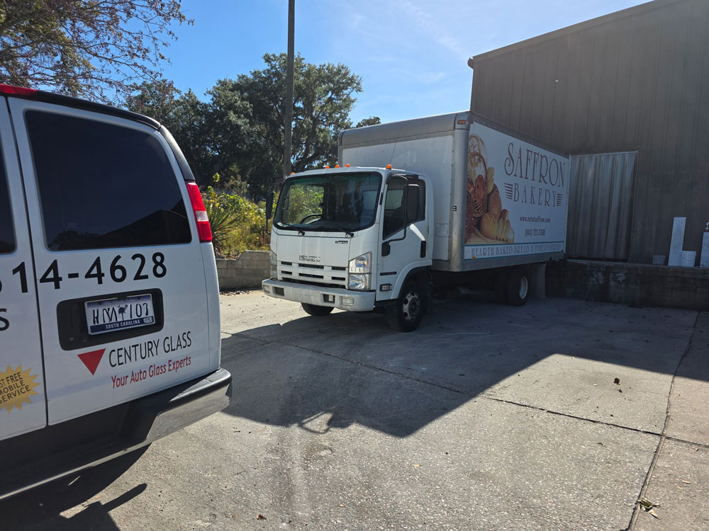 Centry Glass van and employee